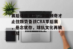 关于赛后体能课后，华盛顿奇才止住颓势备战CBA季后赛，悬念犹存，球队文化再被提及的信息-开云体育